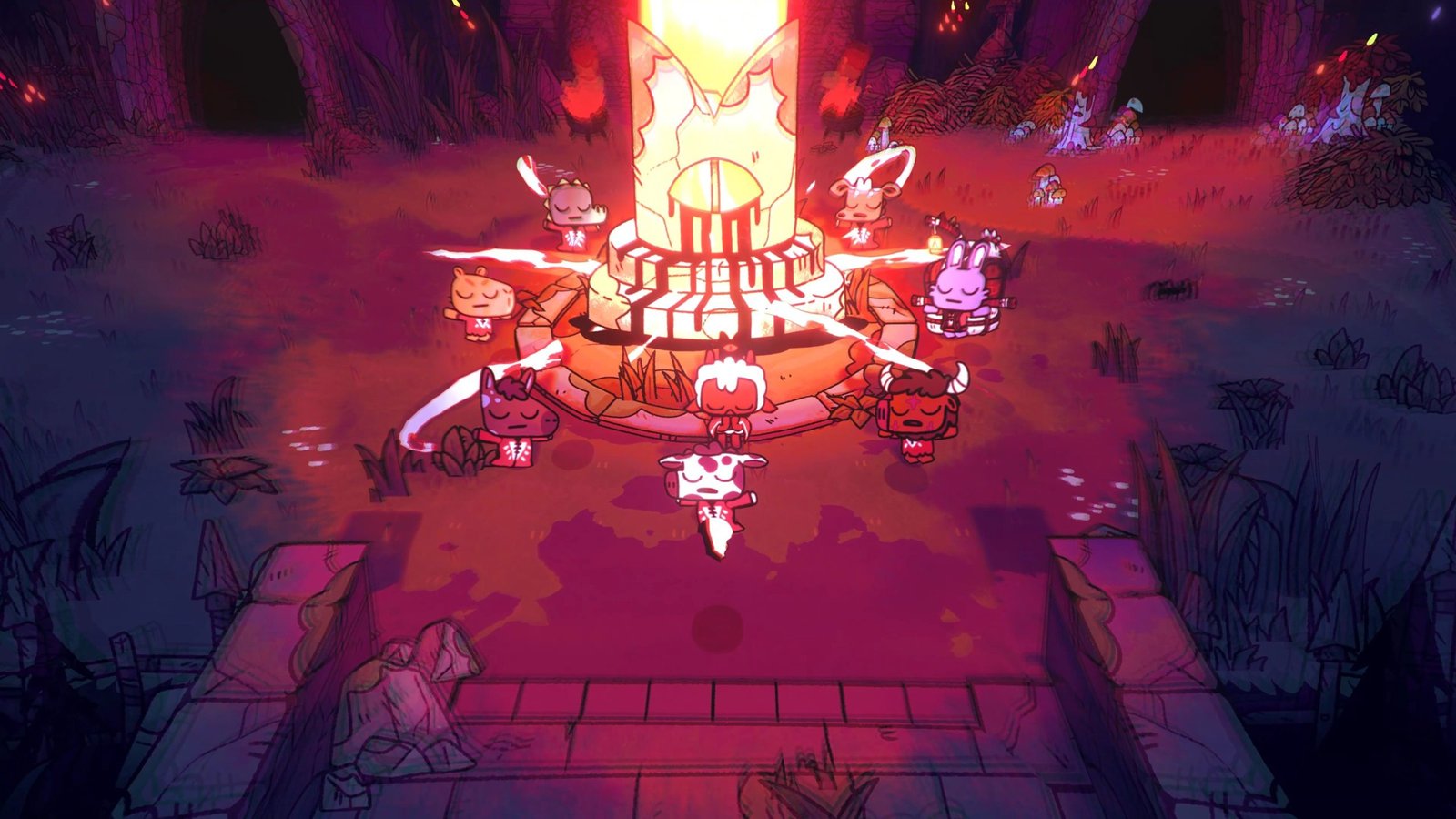 Cult of the Lamb A Cute and Creepy Roguelike Game Blooing