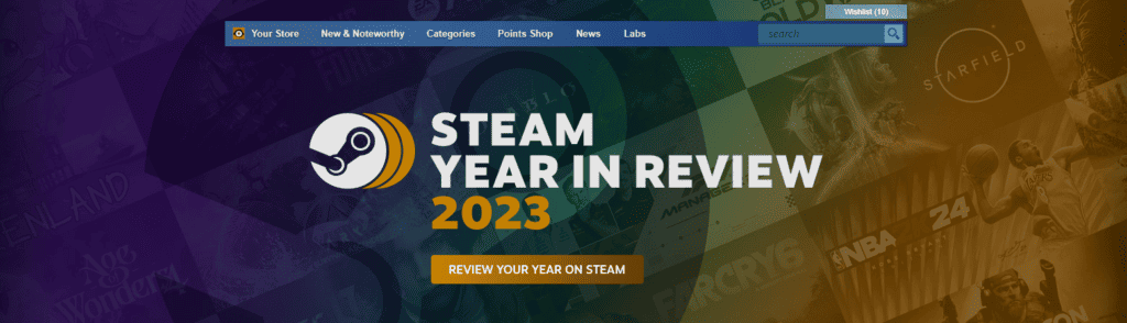 Steam Year in Review 2023 Banner